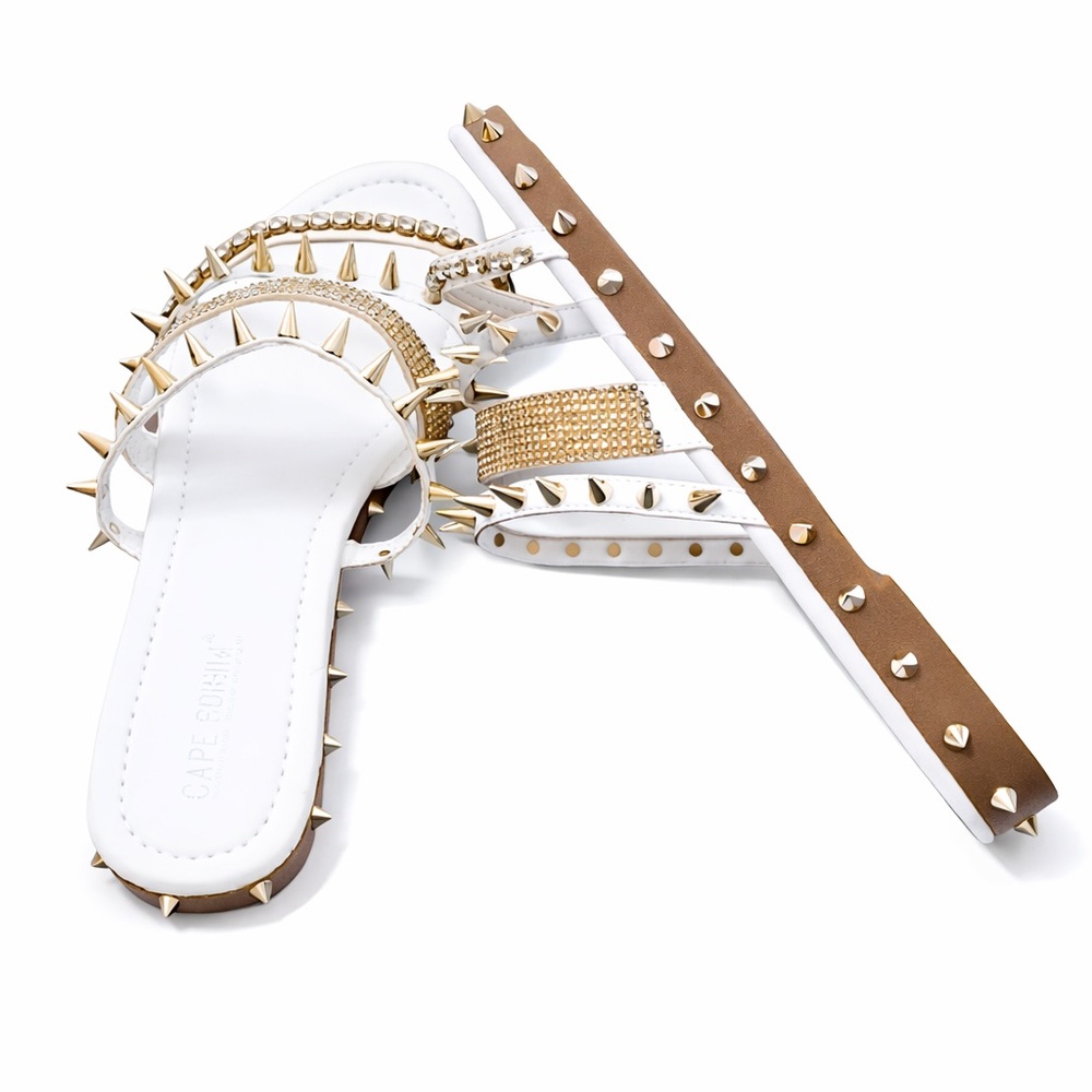 Cape Robbin Xtreme Studded White Sandals - Picture 4 of 10